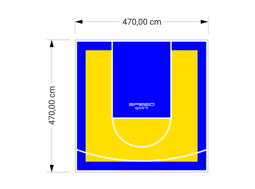 22M2/470X470CM ŻÓŁTO-NIEBIESKIE BOISKO DO KOSZYKÓWKI SPEEDSPORT HEXA POWER PRO