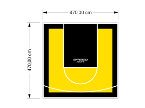 22M2/470X470CM ŻÓŁTO-CZARNE BOISKO DO KOSZYKÓWKI SPEEDSPORT HEXA POWER PRO