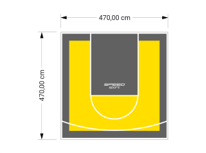 22M2/470X470CM ŻÓŁTO-GRAFITOWE BOISKO DO KOSZYKÓWKI SPEEDSPORT HEXA POWER PRO