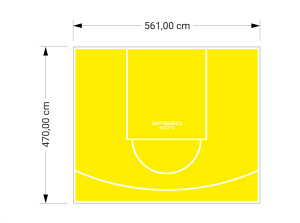 26M2/470X561CM ŻÓŁTE BOISKO DO KOSZYKÓWKI SPEEDSPORT HEXA POWER PRO