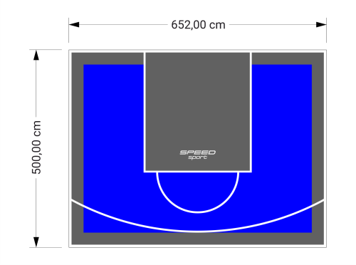 33M2/500X652CM NIEBIESKO-GRAFITOWE BOISKO DO KOSZYKÓWKI SPEEDSPORT HEXA POWER PRO
