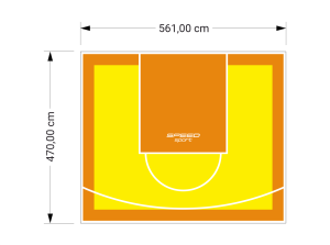 26M2/470X561CM ŻÓŁTO-POMARAŃCZOWE BOISKO DO KOSZYKÓWKI SPEEDSPORT HEXA POWER PRO