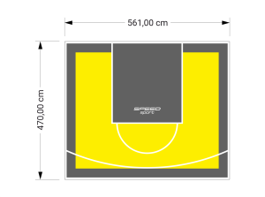 26M2/470X561CM ŻÓŁTO-GRAFITOWE BOISKO DO KOSZYKÓWKI SPEEDSPORT HEXA POWER PRO