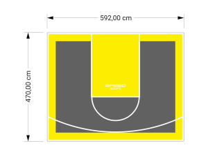 28M2/470X592CM GRAFITOWO-ŻÓŁTE BOISKO DO KOSZYKÓWKI SPEEDSPORT HEXA POWER PRO