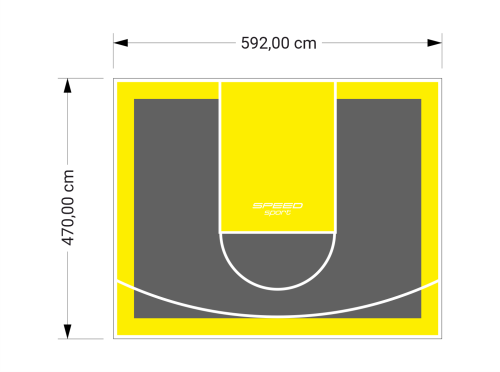 28M2/470X592CM GRAFITOWO-ŻÓŁTE BOISKO DO KOSZYKÓWKI SPEEDSPORT HEXA POWER PRO