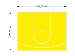 28M2/470X592CM ŻÓŁTE BOISKO DO KOSZYKÓWKI SPEEDSPORT HEXA POWER PRO