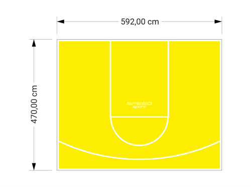 28M2/470X592CM ŻÓŁTE BOISKO DO KOSZYKÓWKI SPEEDSPORT HEXA POWER PRO