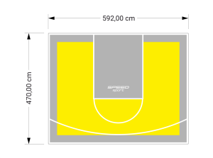 28M2/470X592CM ŻÓŁTO-SZARE BOISKO DO KOSZYKÓWKI SPEEDSPORT HEXA POWER PRO
