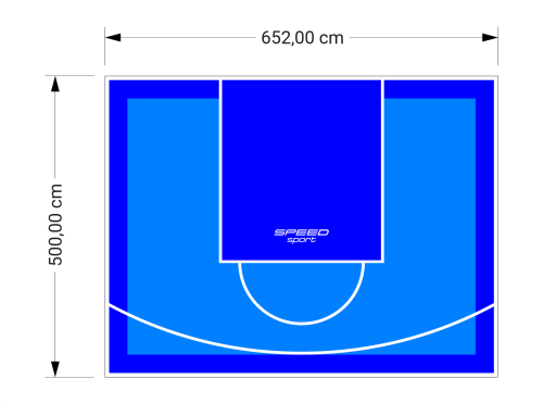 33M2/500X652CM BŁĘKITNO-NIEBIESKIE BOISKO DO KOSZYKÓWKI SPEEDSPORT HEXA POWER PRO