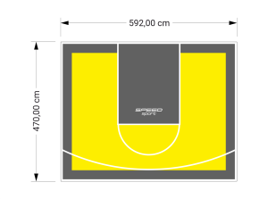 28M2/470X592CM ŻÓŁTO-GRAFITOWE BOISKO DO KOSZYKÓWKI SPEEDSPORT HEXA POWER PRO