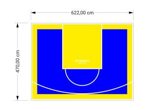 29M2/470X622CM NIEBIESKO-ŻÓŁTE BOISKO DO KOSZYKÓWKI SPEEDSPORT HEXA POWER PRO