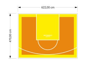 29M2/470X622CM POMARAŃCZOWO-ŻÓŁTE BOISKO DO KOSZYKÓWKI SPEEDSPORT HEXA POWER PRO