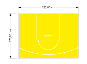 29M2/470X622CM ŻÓŁTE BOISKO DO KOSZYKÓWKI SPEEDSPORT HEXA POWER PRO