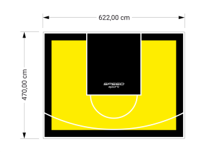 29M2/470X622CM ŻÓŁTO-CZARNE BOISKO DO KOSZYKÓWKI SPEEDSPORT HEXA POWER PRO