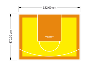 29M2/470X622CM ŻÓŁTO-POMARAŃCZOWE BOISKO DO KOSZYKÓWKI SPEEDSPORT HEXA POWER PRO