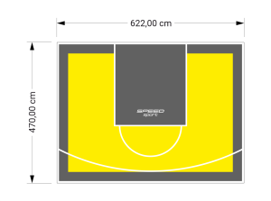 29M2/470X622CM ŻÓŁTO-GRAFITOWE BOISKO DO KOSZYKÓWKI SPEEDSPORT HEXA POWER PRO