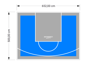33M2/500X652CM BŁĘKITNO-SZARE BOISKO DO KOSZYKÓWKI SPEEDSPORT HEXA POWER PRO