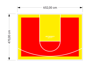 31M2/470X652CM CZERWONO-ŻÓŁTE BOISKO DO KOSZYKÓWKI SPEEDSPORT HEXA POWER PRO