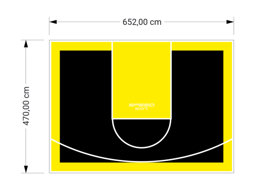 31M2/470X652CM CZARNO-ŻÓŁTE BOISKO DO KOSZYKÓWKI SPEEDSPORT HEXA POWER PRO