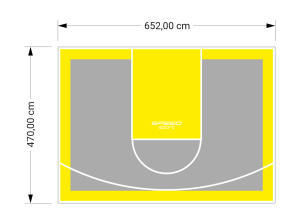31M2/470X652CM SZARO-ŻÓŁTE BOISKO DO KOSZYKÓWKI SPEEDSPORT HEXA POWER PRO