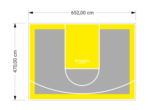 31M2/470X652CM SZARO-ŻÓŁTE BOISKO DO KOSZYKÓWKI SPEEDSPORT HEXA POWER PRO