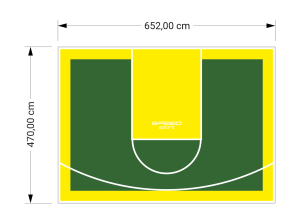 31M2/470X652CM ZIELONO-ŻÓŁTE BOISKO DO KOSZYKÓWKI SPEEDSPORT HEXA POWER PRO