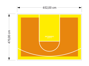 31M2/470X652CM POMARAŃCZOWO-ŻÓŁTE BOISKO DO KOSZYKÓWKI SPEEDSPORT HEXA POWER PRO