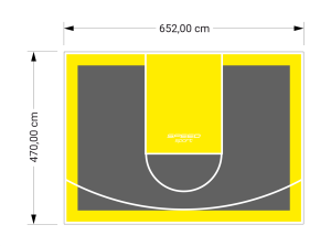 31M2/470X652CM GRAFITOWO-ŻÓŁTE BOISKO DO KOSZYKÓWKI SPEEDSPORT HEXA POWER PRO