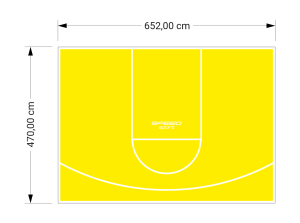 31M2/470X652CM ŻÓŁTE BOISKO DO KOSZYKÓWKI SPEEDSPORT HEXA POWER PRO