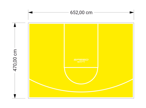 31M2/470X652CM ŻÓŁTE BOISKO DO KOSZYKÓWKI SPEEDSPORT HEXA POWER PRO