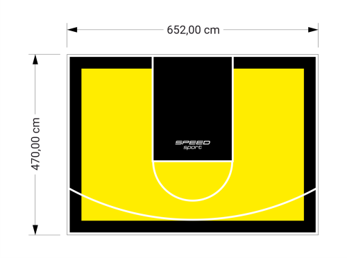 31M2/470X652CM ŻÓŁTO-CZARNE BOISKO DO KOSZYKÓWKI SPEEDSPORT HEXA POWER PRO