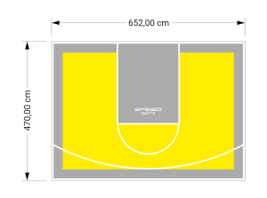 31M2/470X652CM ŻÓŁTO-SZARE BOISKO DO KOSZYKÓWKI SPEEDSPORT HEXA POWER PRO