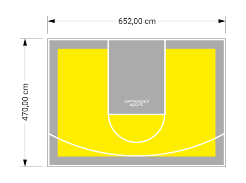 31M2/470X652CM ŻÓŁTO-SZARE BOISKO DO KOSZYKÓWKI SPEEDSPORT HEXA POWER PRO