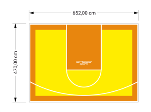 31M2/470X652CM ŻÓŁTO-POMARAŃCZOWE BOISKO DO KOSZYKÓWKI SPEEDSPORT HEXA POWER PRO