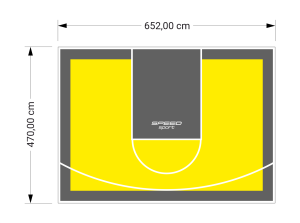31M2/470X652CM ŻÓŁTO-GRAFITOWE BOISKO DO KOSZYKÓWKI SPEEDSPORT HEXA POWER PRO