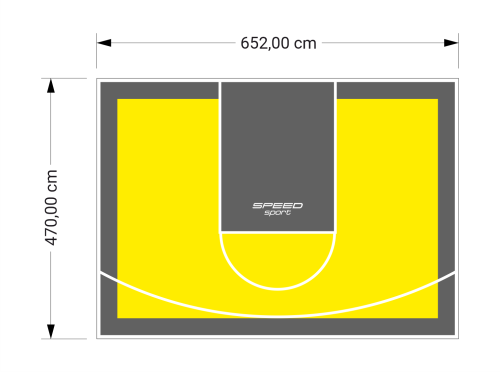 31M2/470X652CM ŻÓŁTO-GRAFITOWE BOISKO DO KOSZYKÓWKI SPEEDSPORT HEXA POWER PRO