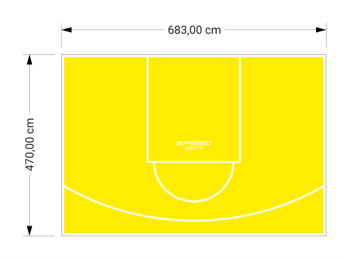 32M2/470X683CM ŻÓŁTE BOISKO DO KOSZYKÓWKI SPEEDSPORT HEXA POWER PRO