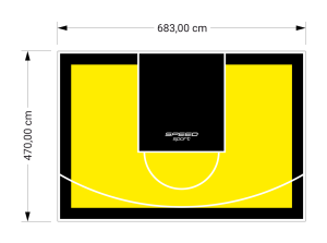 32M2/470X683CM ŻÓŁTO-CZARNE BOISKO DO KOSZYKÓWKI SPEEDSPORT HEXA POWER PRO