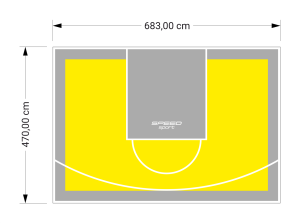 32M2/470X683CM ŻÓŁTO-SZARE BOISKO DO KOSZYKÓWKI SPEEDSPORT HEXA POWER PRO