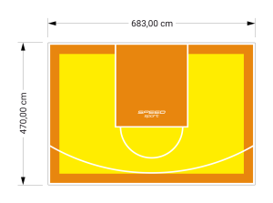 32M2/470X683CM ŻÓŁTO-POMARAŃCZOWE BOISKO DO KOSZYKÓWKI SPEEDSPORT HEXA POWER PRO