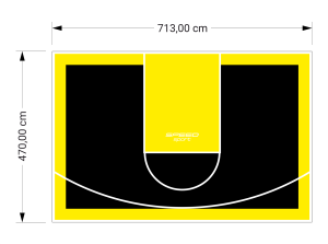 34M2/470X713CM CZARNO-ŻÓŁTE BOISKO DO KOSZYKÓWKI SPEEDSPORT HEXA POWER PRO