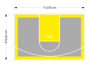 34M2/470X713CM SZARO-ŻÓŁTE BOISKO DO KOSZYKÓWKI SPEEDSPORT HEXA POWER PRO