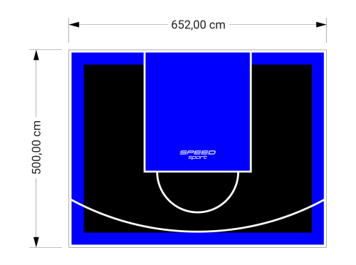 33M2/500X652CM CZARNO-NIEBIESKIE BOISKO DO KOSZYKÓWKI SPEEDSPORT HEXA POWER PRO