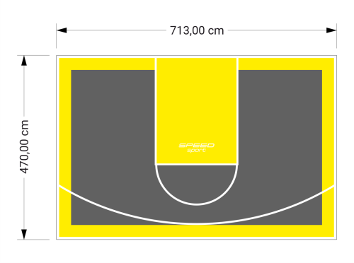 34M2/470X713CM GRAFITOWO-ŻÓŁTE BOISKO DO KOSZYKÓWKI SPEEDSPORT HEXA POWER PRO