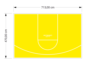 34M2/470X713CM ŻÓŁTE BOISKO DO KOSZYKÓWKI SPEEDSPORT HEXA POWER PRO