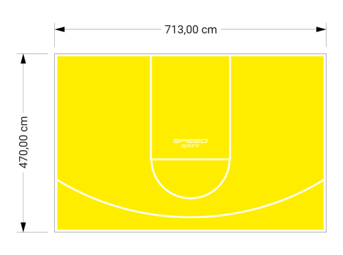 34M2/470X713CM ŻÓŁTE BOISKO DO KOSZYKÓWKI SPEEDSPORT HEXA POWER PRO