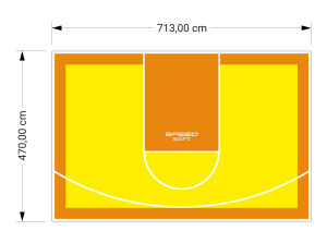 34M2/470X713CM ŻÓŁTO-POMARAŃCZOWE BOISKO DO KOSZYKÓWKI SPEEDSPORT HEXA POWER PRO