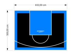33M2/500X652CM CZARNO-BŁĘKITNE BOISKO DO KOSZYKÓWKI SPEEDSPORT HEXA POWER PRO