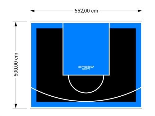 33M2/500X652CM CZARNO-BŁĘKITNE BOISKO DO KOSZYKÓWKI SPEEDSPORT HEXA POWER PRO