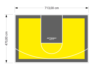 34M2/470X713CM ŻÓŁTO-GRAFITOWE BOISKO DO KOSZYKÓWKI SPEEDSPORT HEXA POWER PRO